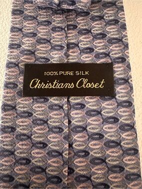 Others Follow‎ Christians Closet Silk Tie in Blue and Pink